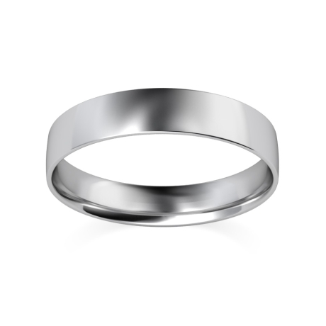4mm Court Shape Platinum Wedding Ring £609