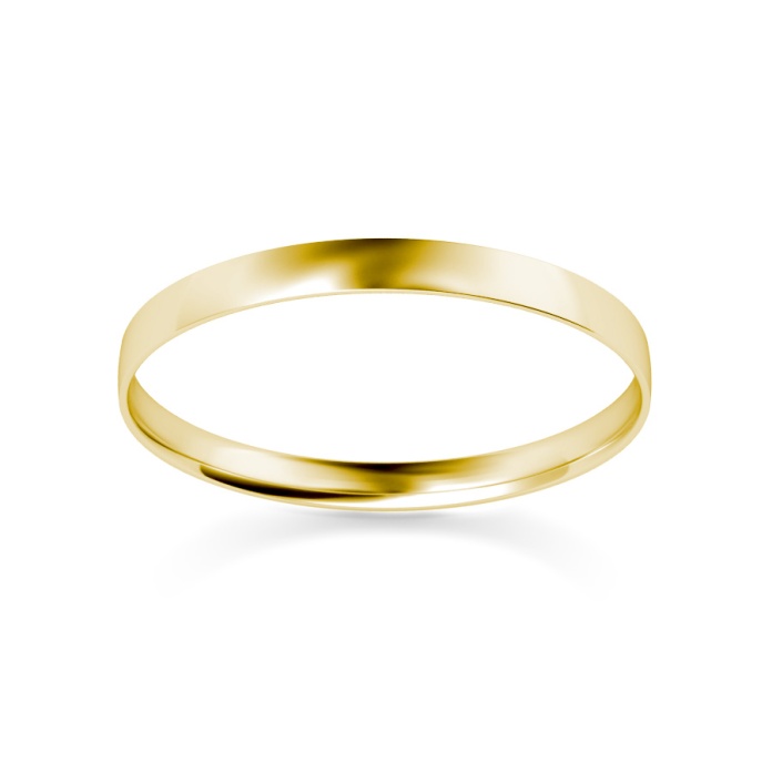 2mm Court Shape 18k Yellow Gold Wedding Ring, £189