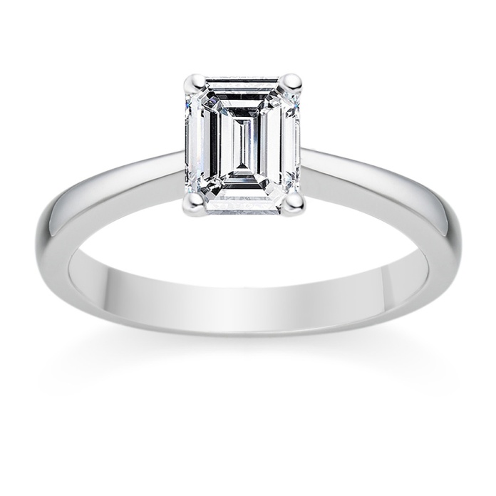 Emerald Cut 0.33 Carat 18k White Gold Diamond Engagement Ring, £999