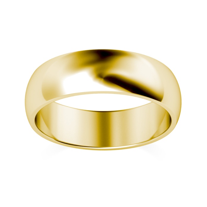 Heavy 6mm D Shape 18k Yellow Gold Wedding Ring, £619