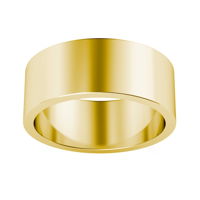 Heavy 8mm Flat Shape 18k Yellow Gold Wedding Ring, £819