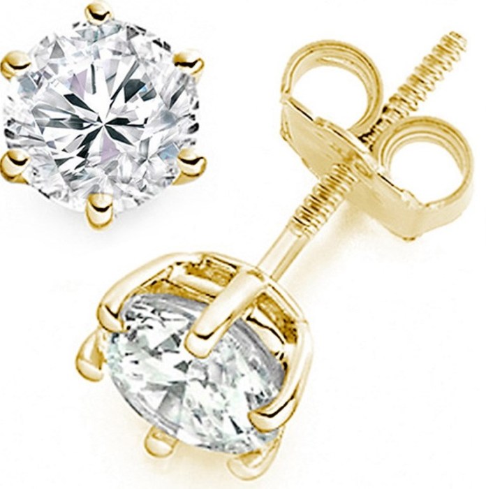 0.50 Carat 18k Yellow Gold Stud Diamond Earrings £899, Vashi.com