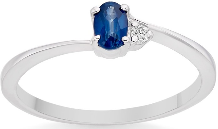 Vashi.com Diamond and Blue Sapphire Ring in 9k White Gold £199