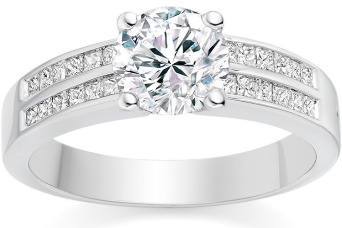 Round Cut 0.73 Carat Side Stones Engagement Ring in Platinum, Vashi.com, Vashi Dominguez