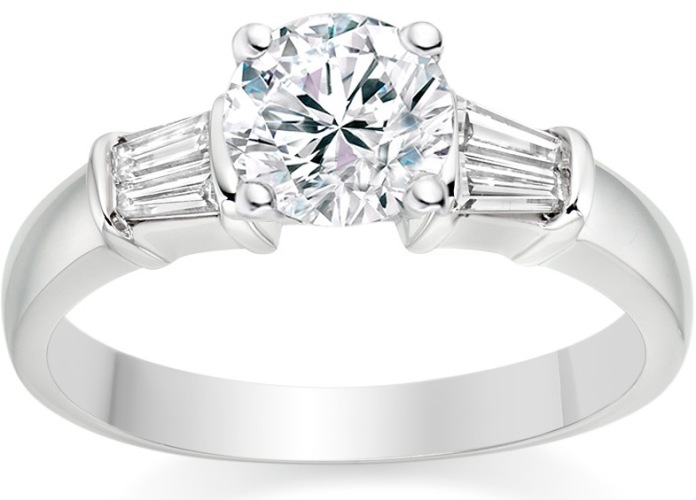 Round Cut 0.75 Carat Side Stones Engagement Ring in 18k White Gold, Vashi.com, Vashi Dominguez